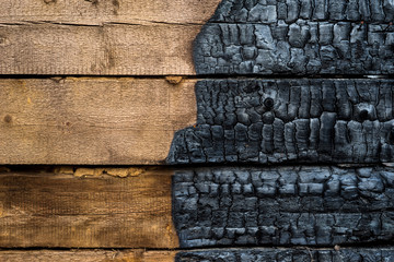 Half charred wood