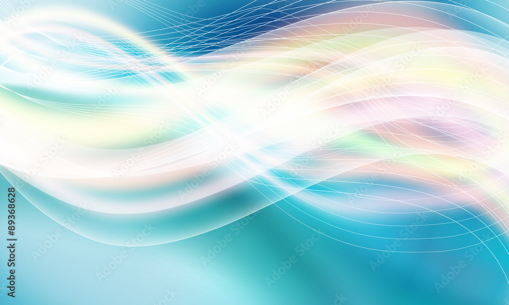 Poster vector abstract background and colored waves and white lines