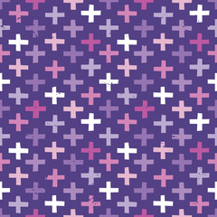 seamless hipster crosses background pattern pink purple