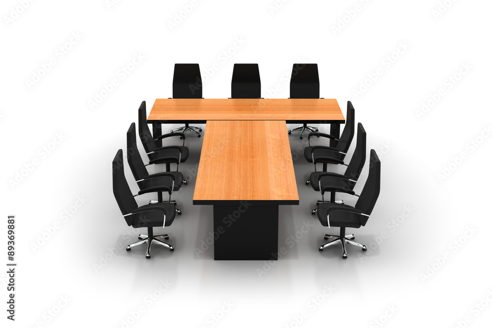 Wall mural conference table and chairs