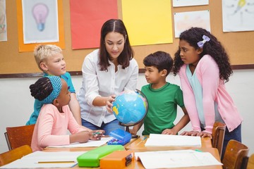 Students listening to the teacher