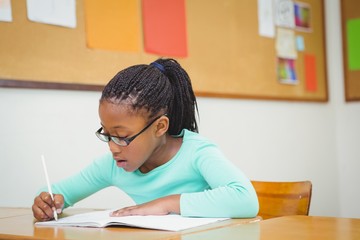 Student working on class work