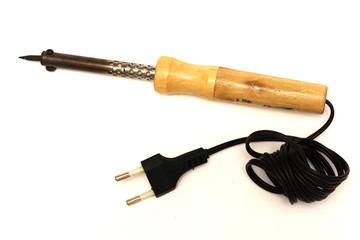 A soldering iron on a white background

