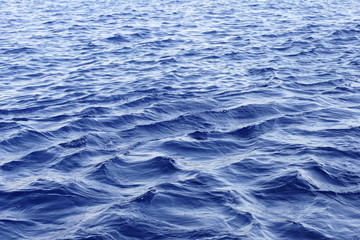 Deep blue ocean waters of the Caribbean Sea.