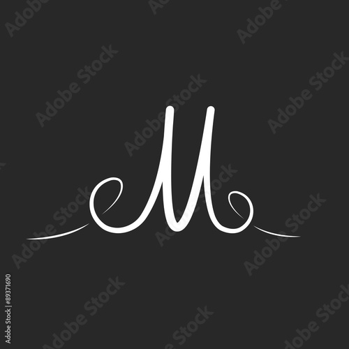 m letter logo monogram with twirls thin line tattoo design m letter logo monogram with twirls thin line tattoo design