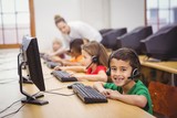 Students using computers in the classroom
