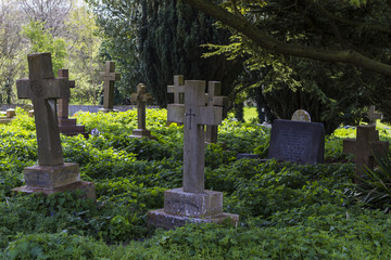 Churchyard of Anglican Holy Trinity Church in Old Wolverton, Milton Keynes, England