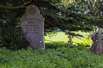 Churchyard of Anglican Holy Trinity Church in Old Wolverton, Milton Keynes, England