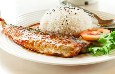Mackerel or Saba teriyaki