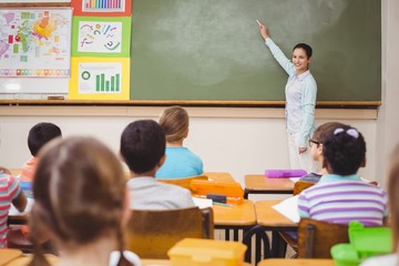 Teacher teaching a lesson in class