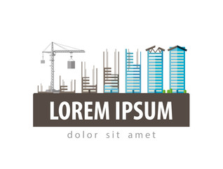 construction site vector logo design template. building, build