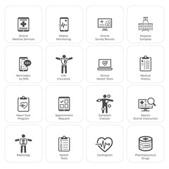 Medical & Health Care Icons Set. Flat Design.