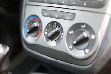 Detail of the air conditioner in a modern car. 