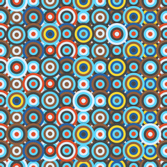 Seamless pattern of different circles. Abstract seamless colorfu