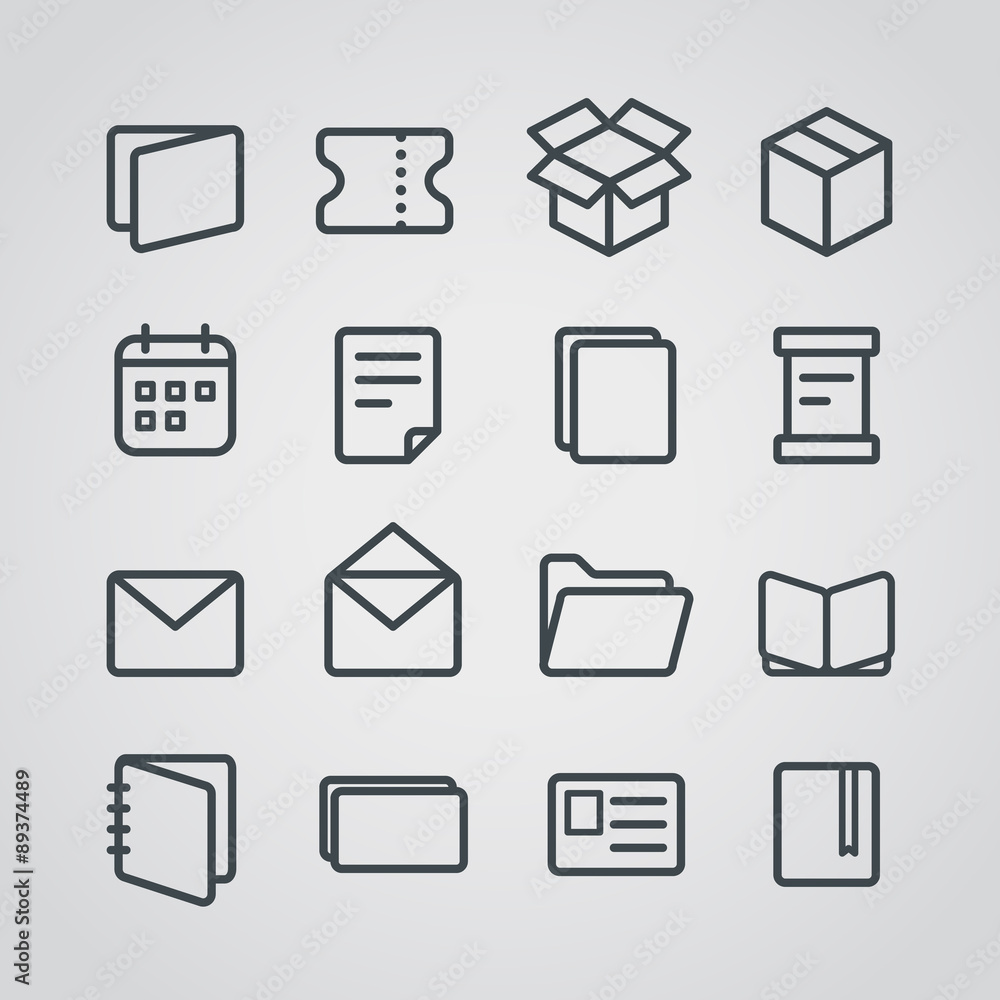 Aufkleber different paper stuff vector icons collection