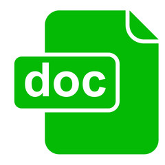 Icono documento extension doc verde