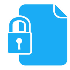 Icono documento simbolo candado azul