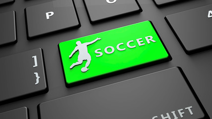 Fototapeta premium soccer computer keyboard