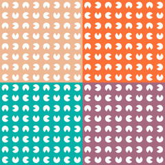 Set multicolor pattern. Seamless texture with circle.