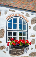 Fototapeta na wymiar Swedish traditional window outdoor decoration