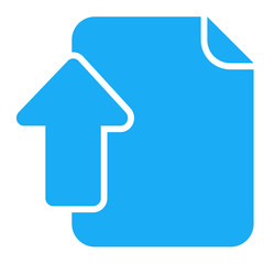 Icono documento simbolo subir azul