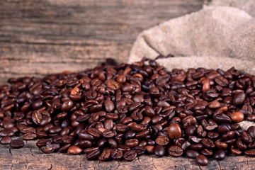 Black coffee beans
