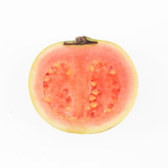 Fresh organic guava on white background
