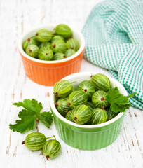 gooseberries with leaves