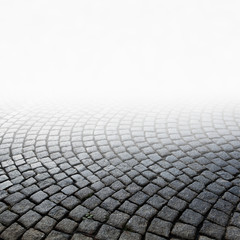 Grey brick stone pavement