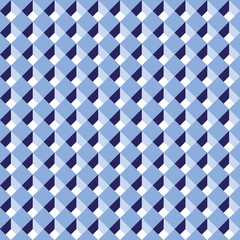 Seamless diagonal blue abstract cube pattern background