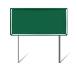 green blank information traffic sign