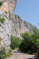 Landscape with the image of a mountain road