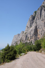 Landscape with the image of a mountain road