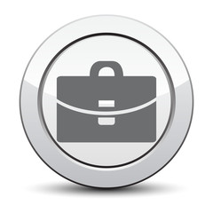 Suitcase - Vector icon.  silver button