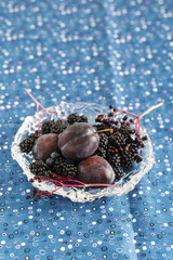 plums and berries 