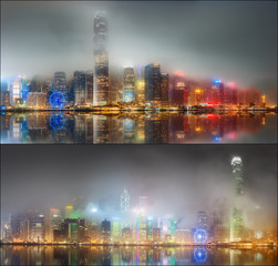 Set from views of Hong Kong and Financial district