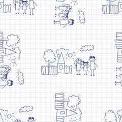 Seamless colorful vector pattern. 