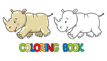 Coloring book of little rhino