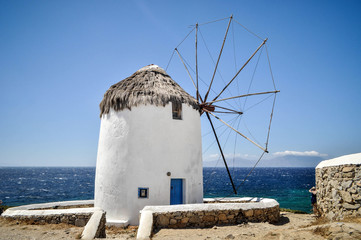 Fototapeta na wymiar One of Mykonos famous windmill