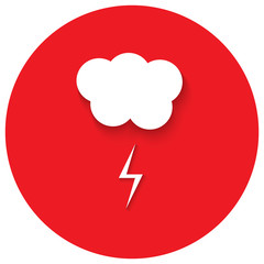 Cloud with lightning. Vector illustration.
