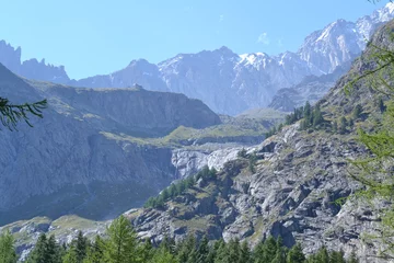 Foto auf Leinwand Besneeuwde bergen in Italiaanse Alpen © henkbouwers