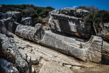 Lying statue in Naxos