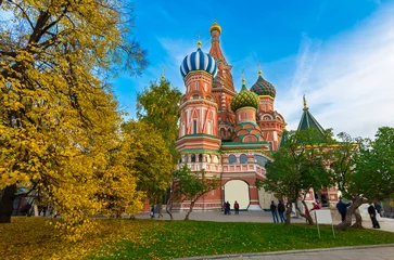 Peel and stick wall murals Moscow Saint Basil's Cathedral in autumn in Moscow. Russia