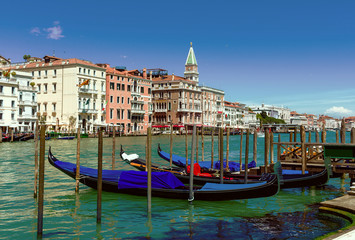 Fototapeta na wymiar Grand Canal with gondolas in Venice. Italy