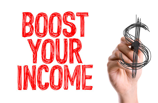 Hand with marker writing the word Boost Your Income
