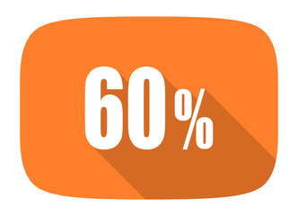 60 percent flat design modern icon