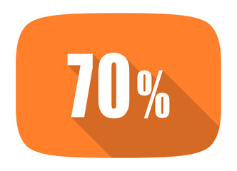 70 percent flat design modern icon