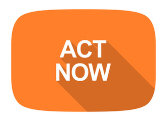 act now flat design modern icon