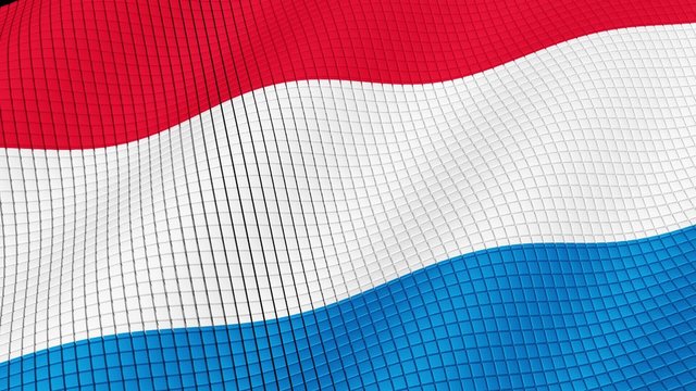 Holland flag develops waves. Looped. Full HD 1080.
