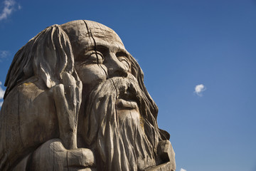 Wooden statue of the idol.